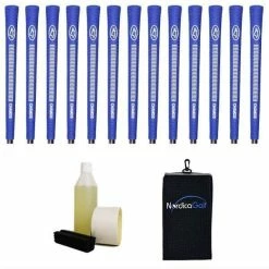Avon Chamois Blue Ribbed 0.580" Grip Kit - 13 Grips, Clamp, Solvent, Tape, Towel