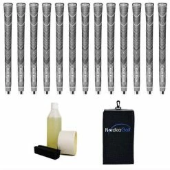 Golf Pride New Decade MultiCompound MCC Plus4 Grey Grip Kit - 13 Grips, Clamp, Solvent, Tape, Towel