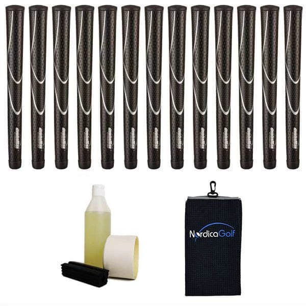 Jumbomax Tour Series Medium Super Jumbo Grey Grip Kit - 13 Grips, Clamp, Solvent, Tape, Towel