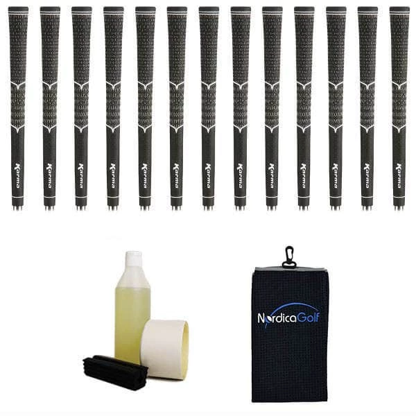 Karma V-Cord Black/Black Grip Kit - 13 Grips, Clamp, Solvent, Tape, Towel