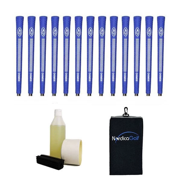 Avon Chamois Jumbo Blue Ribbed Grip Kit - 13 Grips, Clamp, Solvent, Tape, Towel