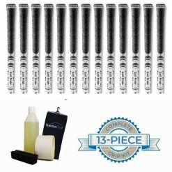 Golf Pride New Decade MultiCompound MCC Midsize Black/White Grip Kit - 13 Grips, Clamp, Solvent, Tape, Towel