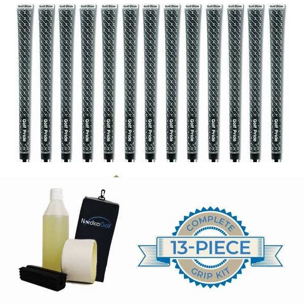 Golf Pride Z-Grip Black/White Cord Grip Kit - 13 Grips, Clamp, Solvent, Tape, Towel