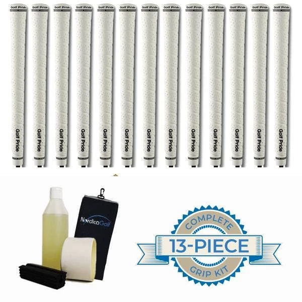Golf Pride Tour Wrap 2G Midsize White Grip Kit - 13 Grips, Clamp, Solvent, Tape, Towel - Image 2