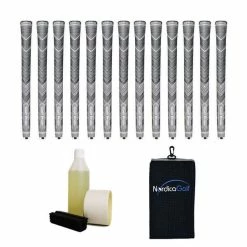 Golf Pride New Decade MultiCompound MCC Plus4 Undersize Gray 0.580" Grip Kit - 13 Grips, Clamp, Solvent, Tape, Towel