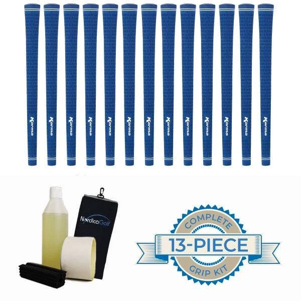 Karma Blue Velvet Ladies Undersize 0.560" Grip Kit - 13 Grips, Clamp, Solvent, Tape, Towel