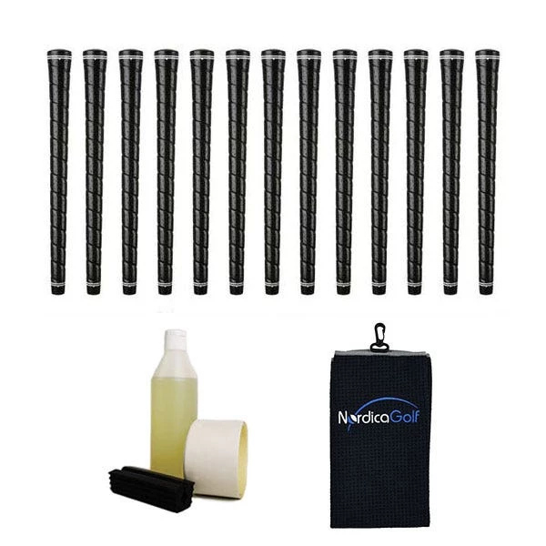Karma Wrap Hi-Tac Black 0.580" Grip Kit - 13 Grips, Clamp, Solvent, Tape, Towel