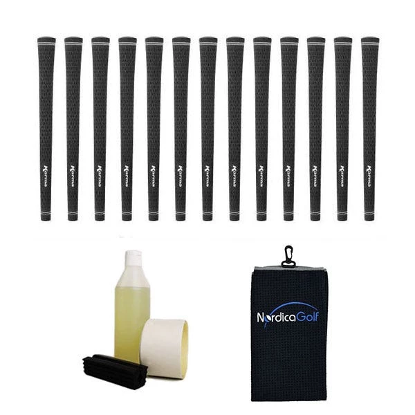 Karma Black Velvet Undersize 0.560" Grip Kit - 13 Grips, Clamp, Solvent, Tape, Towel