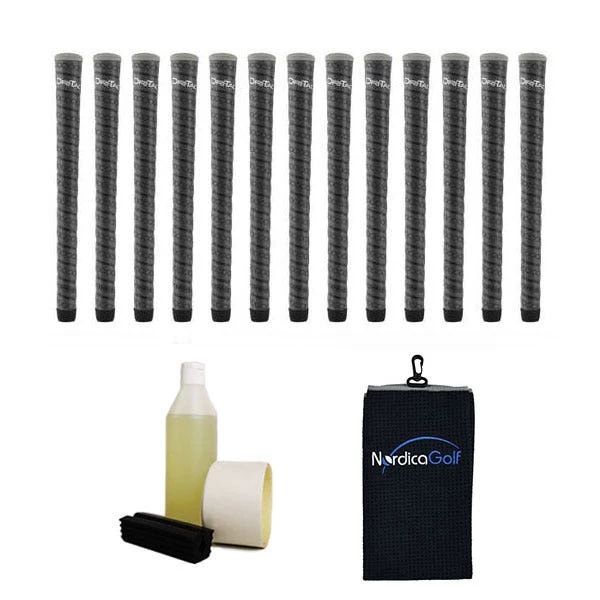 Winn DriTac Wrap Jumbo Black Grip Kit - 13 Grips, Clamp, Solvent, Tape, Towel