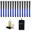 Winn DriTac Midsize Black/Blue Grip Kit - 13 Grips, Clamp, Solvent, Tape, Towel