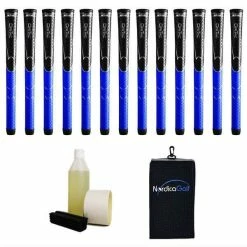 Winn DriTac Midsize Black/Blue Grip Kit - 13 Grips, Clamp, Solvent, Tape, Towel